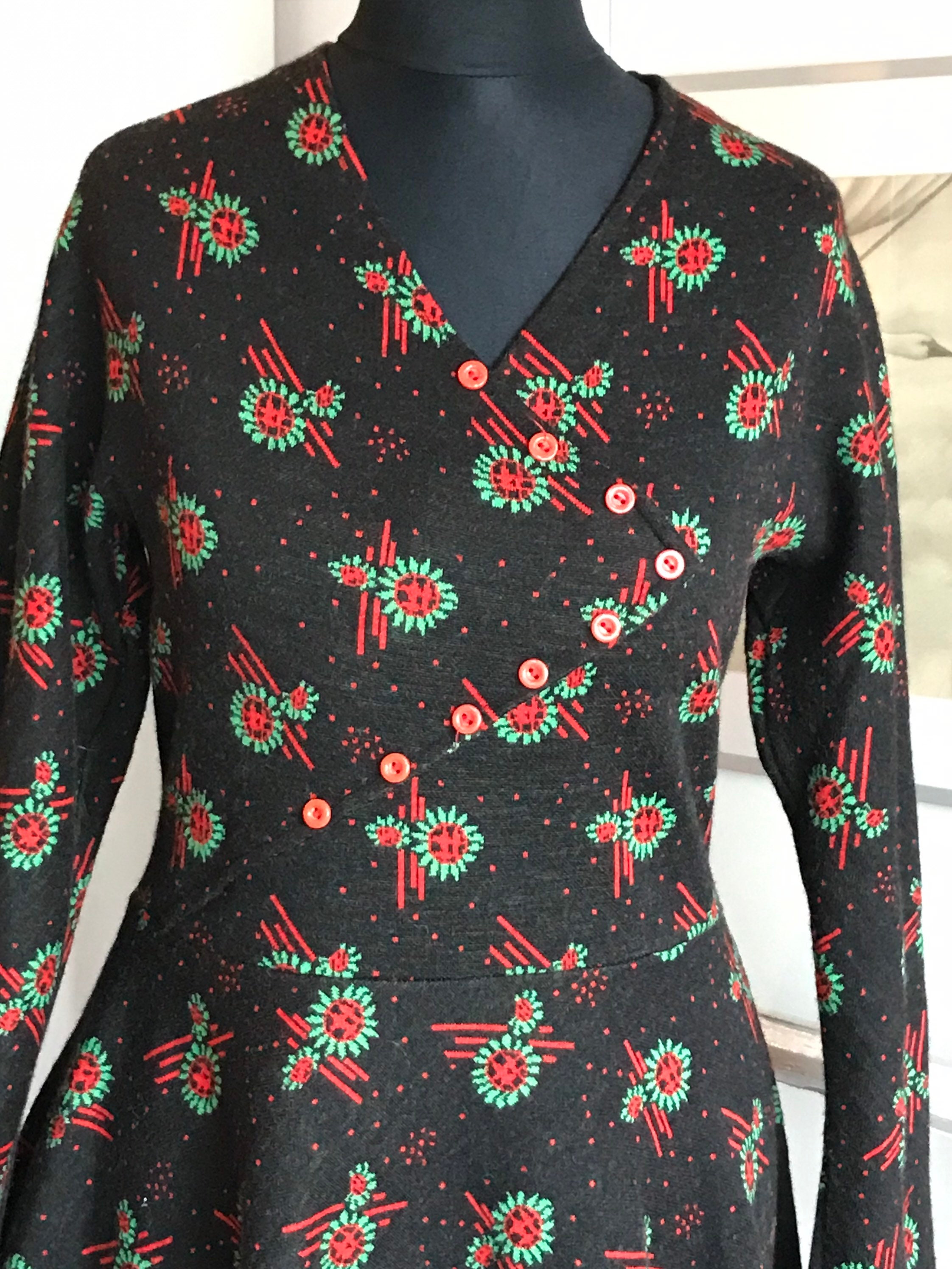 knee length dresses for ladies 1970s Young Edwardian Black Crepe Bat Wing Sleeve Mini Dress Lace Trim –  Breath Of the Earth