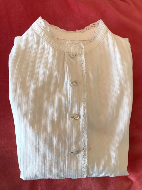 Rare Antique Victorian Ribbed Cotton Collarless B… - image 10