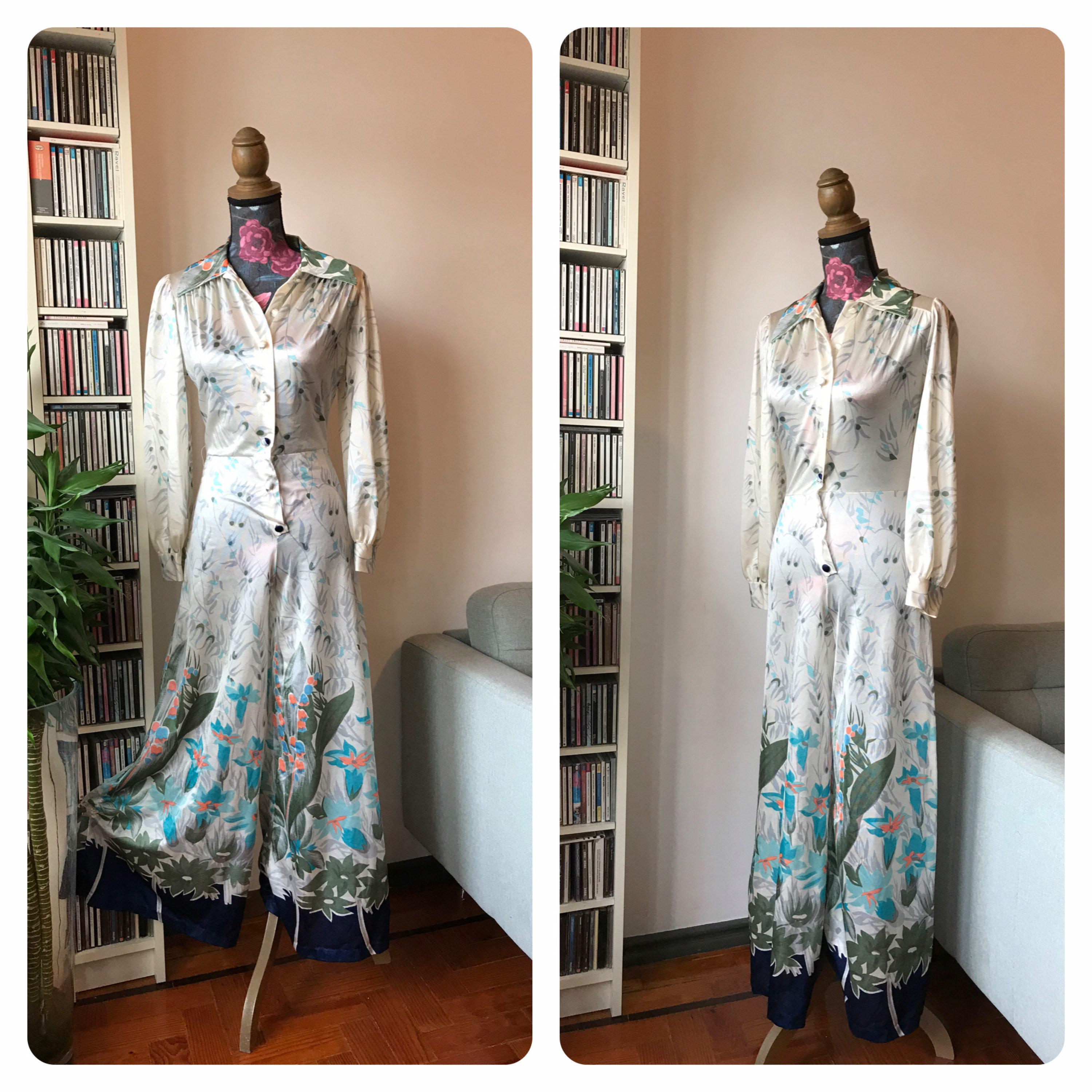 ジャンプスーツ(花柄) 60s -70s floral jump suits ( ヴィンテージ 花柄 ジャンプスーツ