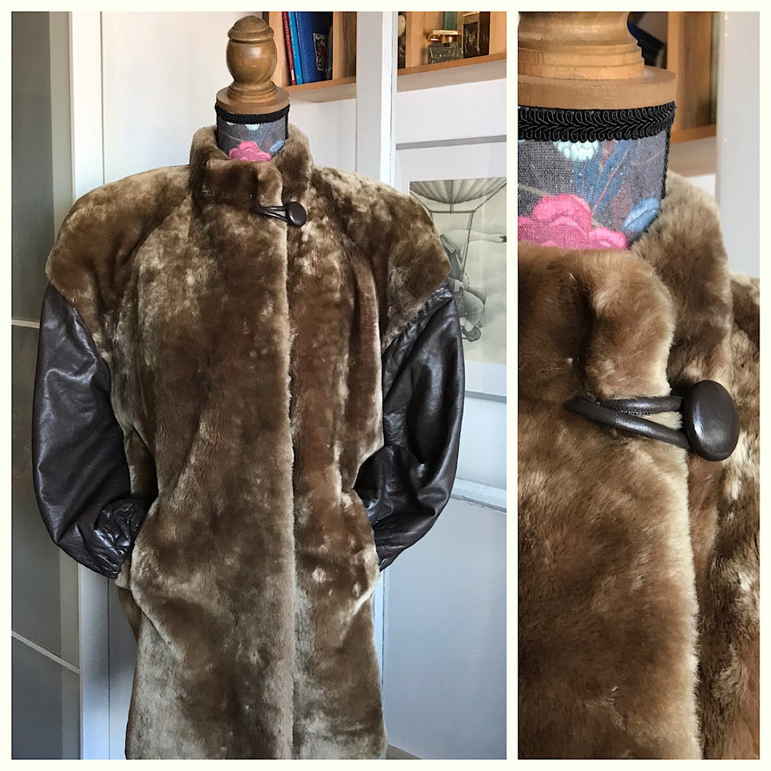 Veste Cuir Vintage Bomber Daim Gris - Taille S - Années 80/90 - Cuir Mouton - Parfait état