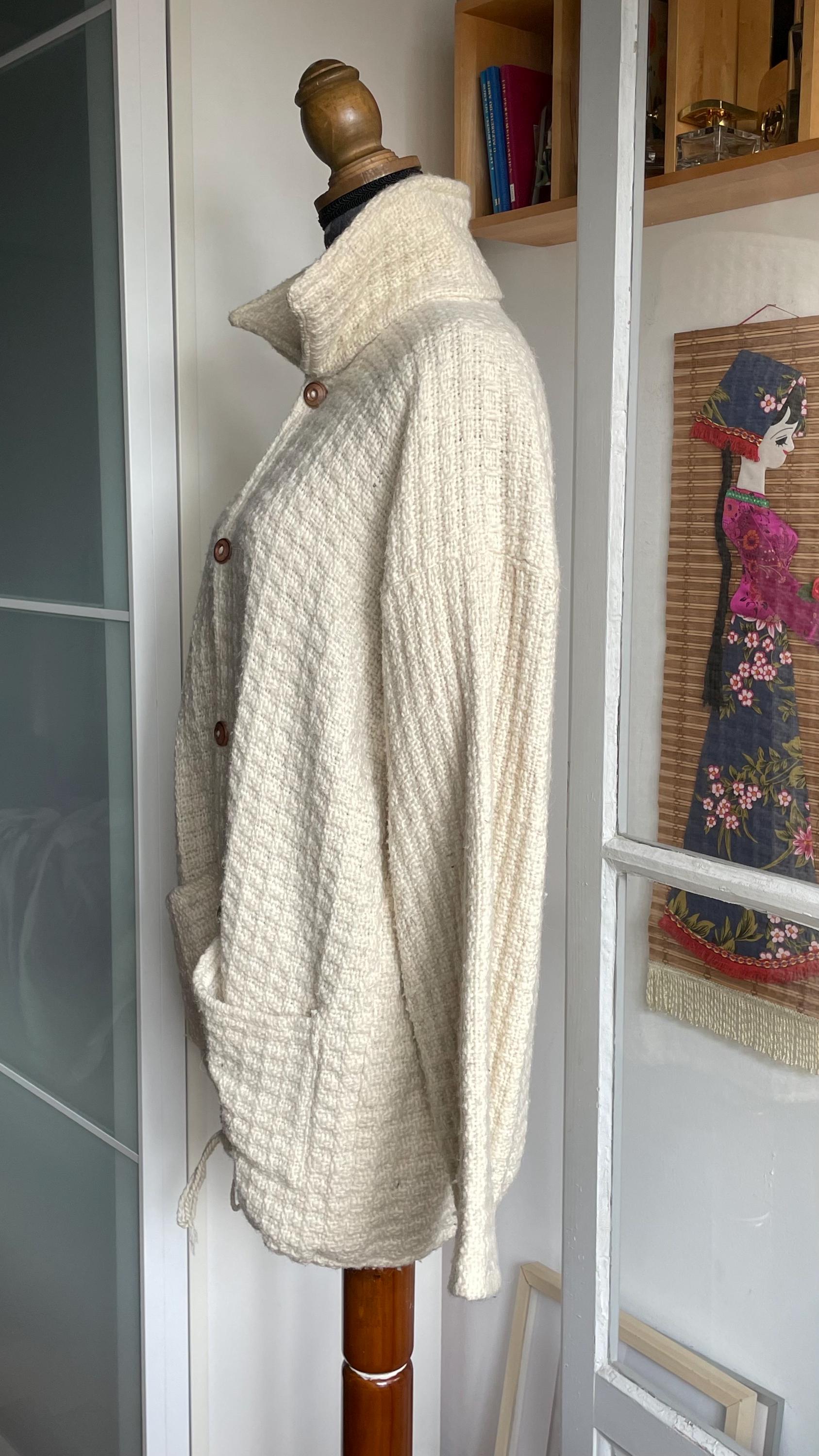 Veste Vintage Tissée Main En Coton - Style Bomber Multicolore Taille M