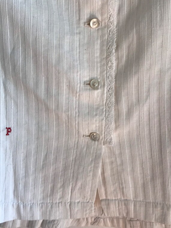 Rare Antique Victorian Ribbed Cotton Collarless B… - image 5