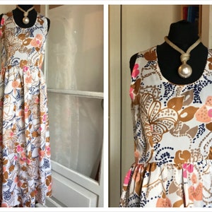 Vintage 60s Viscose Maxi Dress