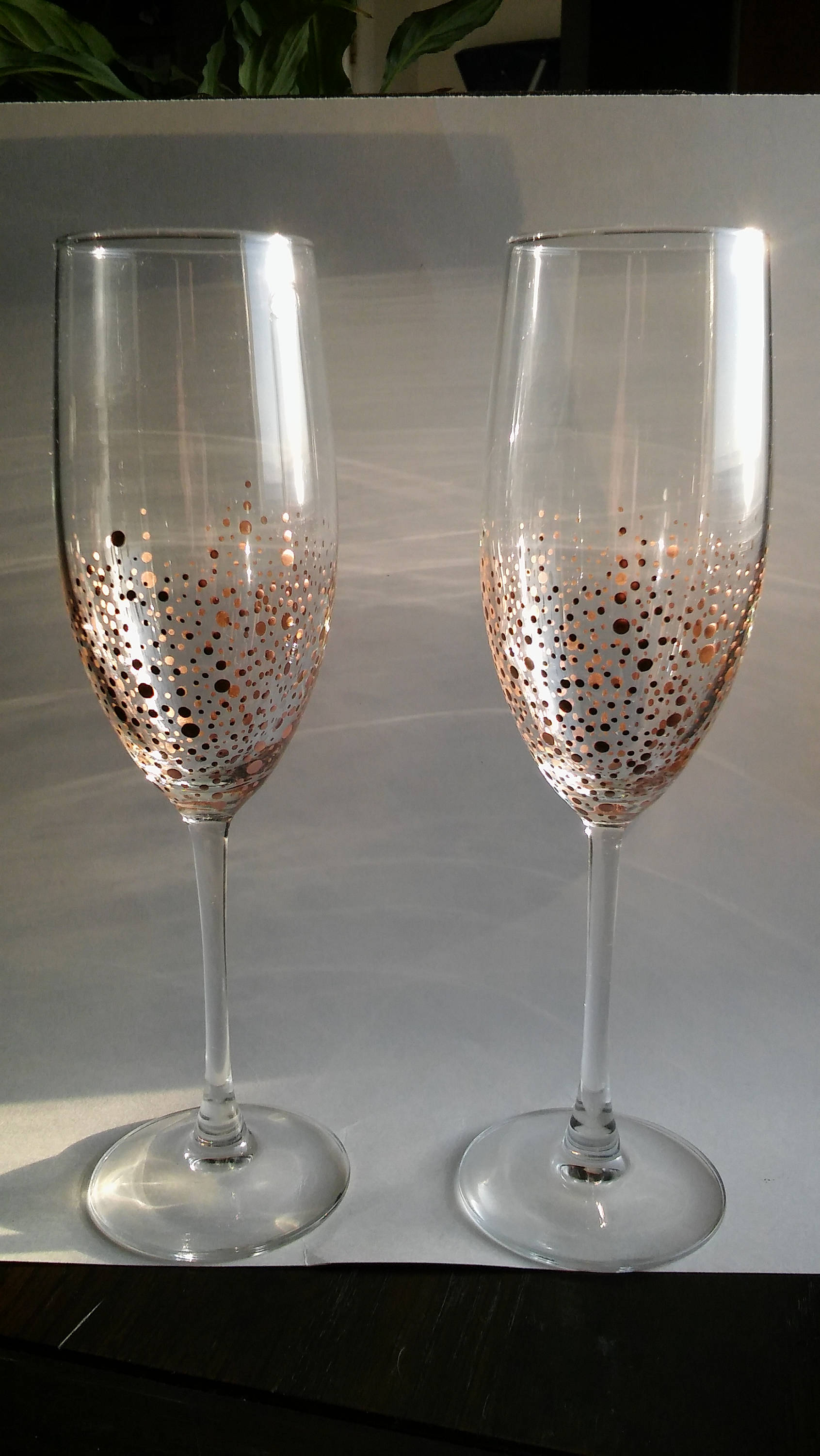 TWO Rose Gold Champagne Flutes Etsy