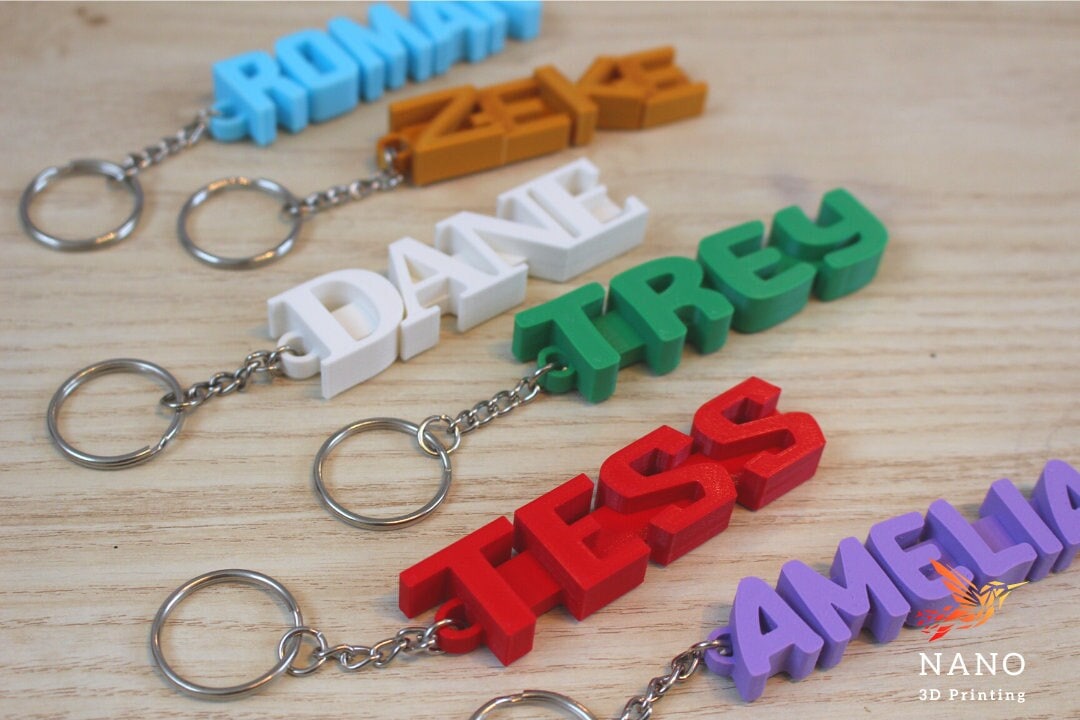 Personalized Text Keychain | Custom Text Key Ring | Custom Name ...