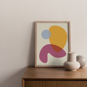 Abstract Shape Printable Art, Colorful Prints, minimal wall print, Modern Neutral Decor, Digital download, minimal wall art, Home Wall Art