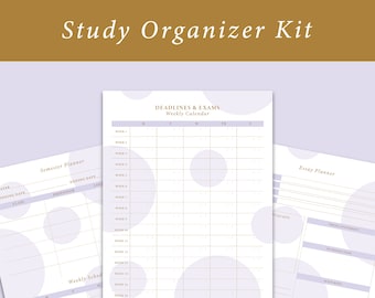 Study Kit Organizer, College Planner, Academic Planner, Student Planner, Study Planner, College Planner, School Planner, Printable Planner