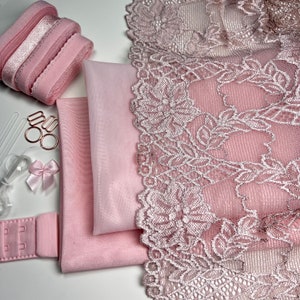 Bra Making Kit 18 | Bra sewing Kit | Stretch Lace | Bralette DIY Kit | Bra Kit | Bralette Kit