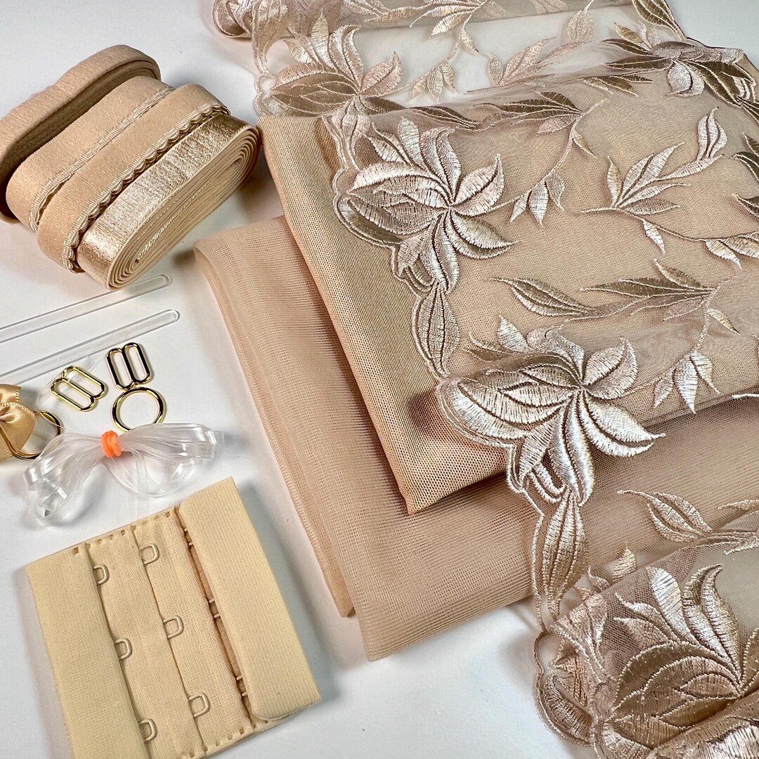 Bra Making Kit Bra Sewing Kit Non Stretch Lace Bralette DIY Kit Bra Kit