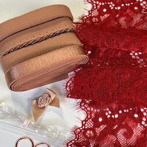 DIY Lingerie Kit – Stretch Lace Bralette & Panties Sewing Kit | S–XXL | Make Your Own Underwear Set | Lace,  Elastics and Hardware Kit