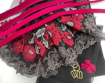 Bra Making Kit 12 | Bra sewing Kit | Non Stretch Lace | Bralette DIY Kit | Bra Kit | Bralette Kit