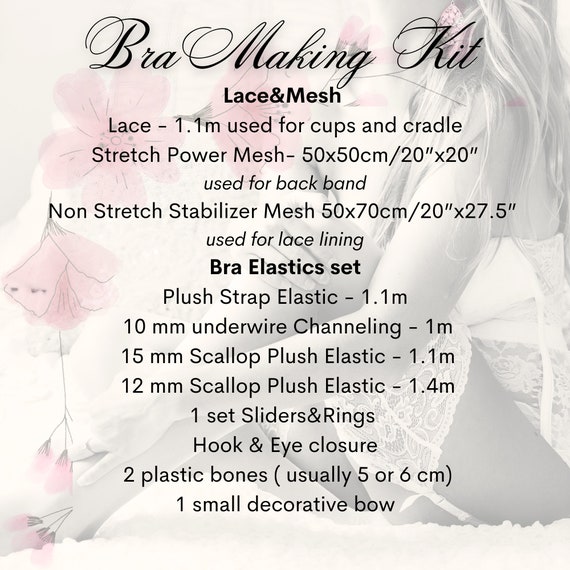 Bra Making Kit 20 Bra Sewing Kit Non Stretch Bralette DIY Kit Bra