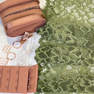 DIY Lingerie Kit – Stretch Lace Bralette & Panties Sewing Kit | S–XXL | Make Your Own Underwear Set | Lace,  Elastics and Hardware Kit