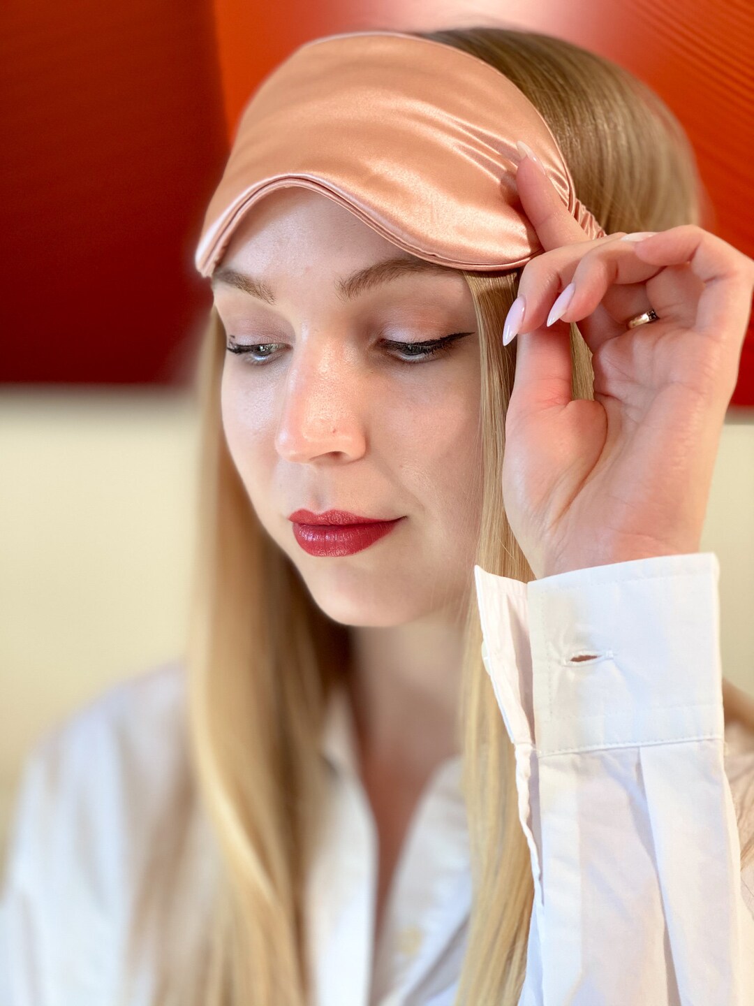SILK SLEEP MASK Premium 8layers 22mm Mulberry Silk Sleep Mask Rose