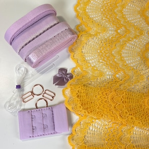 DIY Lingerie Kit – Stretch Lace Bralette & Panties Sewing Kit | S–XXL | Make Your Own Underwear Set | Lace,  Elastics and Hardware Kit