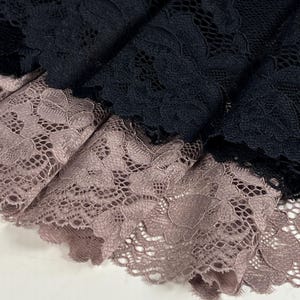 Taupe Floral  - Premium Nylon Stretch Lace by the Yard - Taupe Floral Pattern Lace for DIY Bra Sewing Projects | 22 cm/ 9 inch