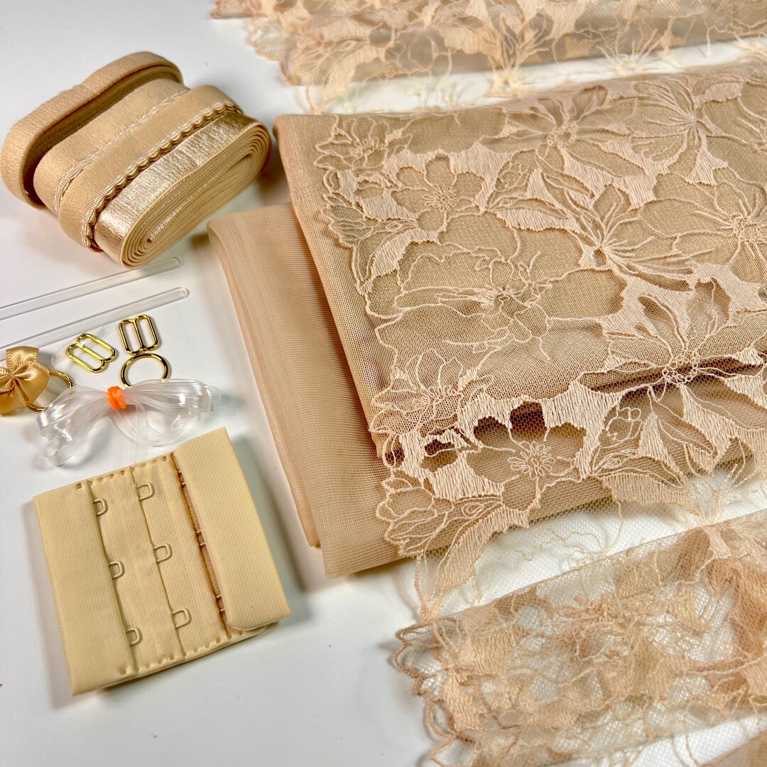 Bra Making Kit Bra Sewing Kit Non Stretch Lace Bralette DIY Kit Bra Kit