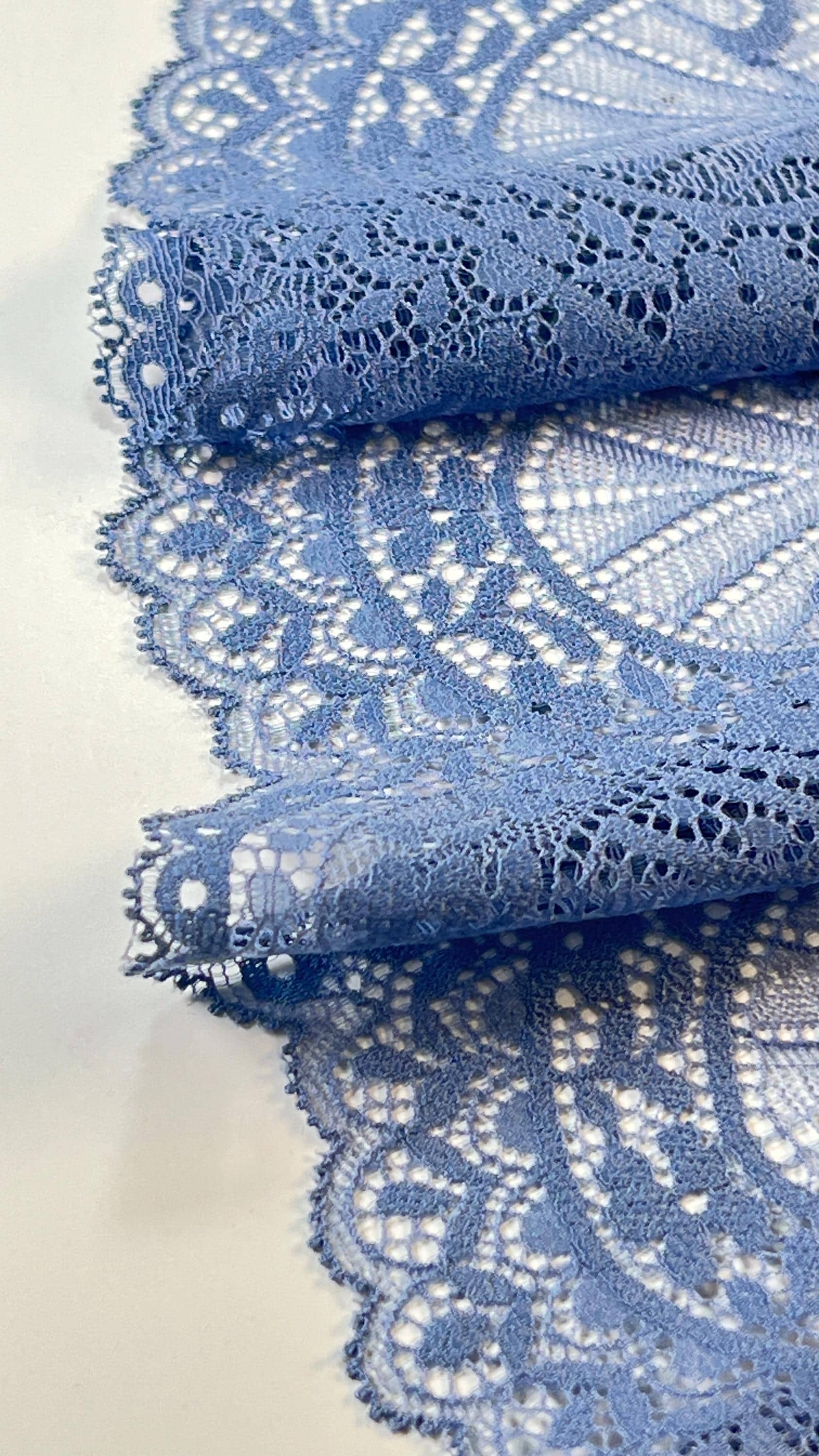 Periwinkle Blue Blue Lace - Premium Nylon Stretch Lace by the Yard ...