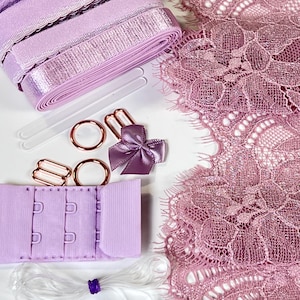 DIY Lingerie Kit – Stretch Lace Bralette & Panties Sewing Kit | S–XXL | Make Your Own Underwear Set | Lace,  Elastics and Hardware Kit