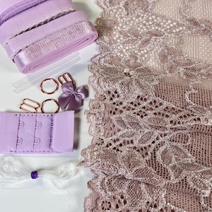 DIY Lingerie Kit – Stretch Lace Bralette & Panties Sewing Kit | S–XXL | Make Your Own Underwear Set | Lace,  Elastics and Hardware Kit