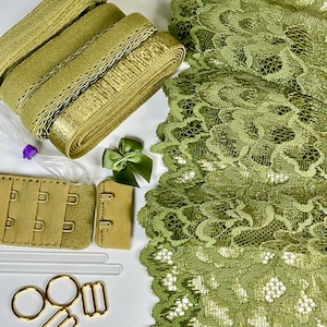 DIY Lingerie Kit – Stretch Lace Bralette & Panties Sewing Kit | S–XXL | Make Your Own Underwear Set | Lace,  Elastics and Hardware Kit