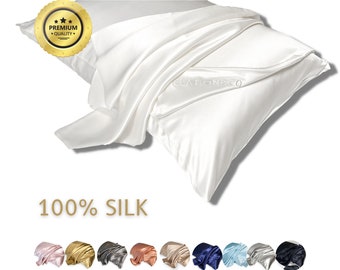 100 %  SILK -  KING Size pillowcase | 22 mommes | both sides pure silk | gift for her | pure mulberry silk pillowcase| anti aging pillowcase