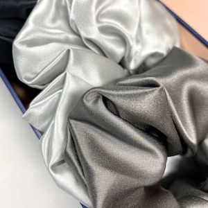 SET of 3 XL Premium 22mm Silk Scrunchies | Silk Hair Tie |  Mulberry Silk Hair Elastic | Silk Hair Accessories | Unique Gift for Her