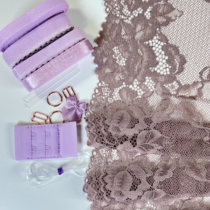 DIY Lingerie Kit – Stretch Lace Bralette & Panties Sewing Kit | S–XXL | Make Your Own Underwear Set | Lace,  Elastics and Hardware Kit