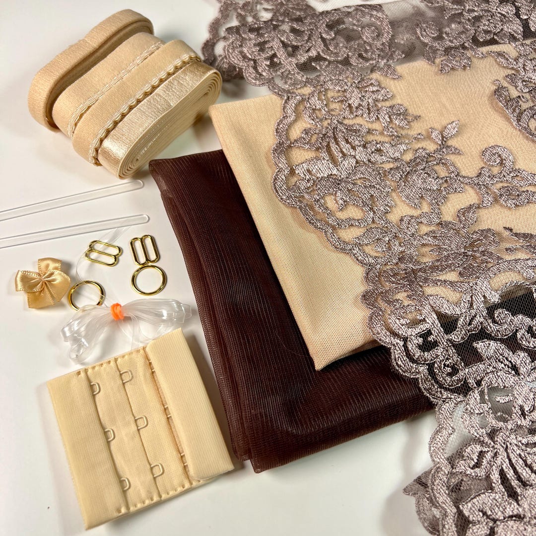 Bra Making Kit Bra Sewing Kit Non Stretch Lace Bralette DIY Kit Bra Kit