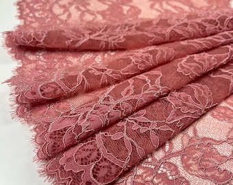 Mauve Stretch Spitzenborte - Bogenkanten-Spitze für BHs, Dessous nähen, DIY-Projekte Mauvefarbene Spitze | Gezwirnte Spitze | 23cm