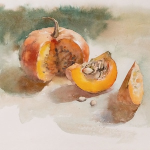 Pumpkin — original watercolor painting