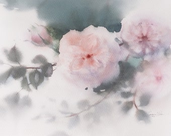 Garden Roses — Original Watercolor Painting