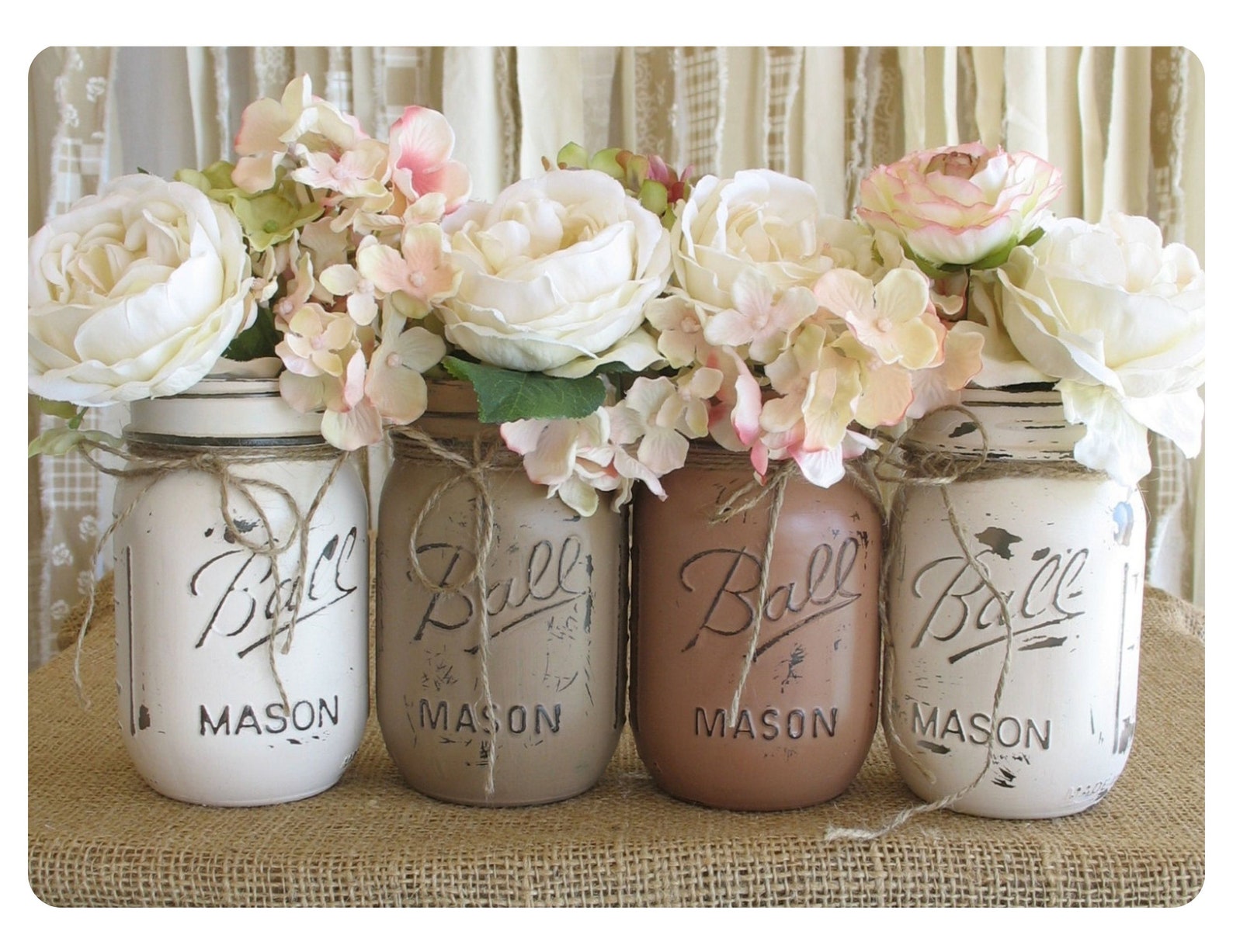 Glass Cutting Board Mason Jar and Flower Decor Floral Mason Etsy