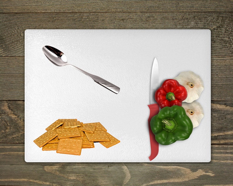 Holiday kitchen decoration Hostess gift Christmas cutting board Party table decor Glass trivet Gingerbread cookies glass cutting board