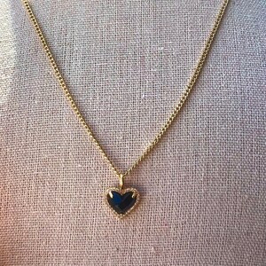 Heart Shaped Pendant Necklace, Black Heart Necklace, Pendant Long ...