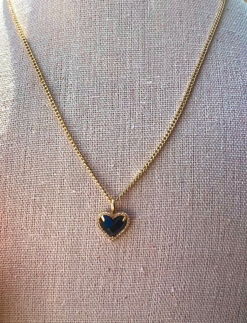 Heart Shaped Pendant Necklace Black Heart Necklace Pendant Etsy