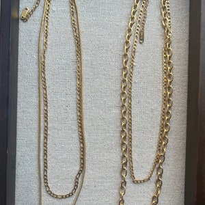 two strands necklace, layering gold chain, gold layering necklace, gold double strand chain,  multi strand necklace,  double layer necklace,