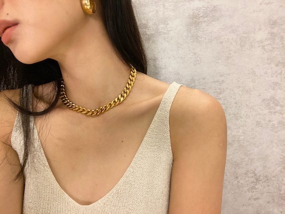 Gold Cuban Link Chokergold Chunky 