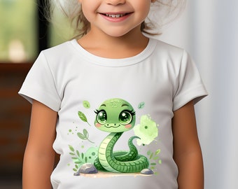 Cute Snake Kids Adorable Tee - Playful Reptile Print Shirt for Children - Unique Kids Clothing - Kids Heavy Cotton™ Tee