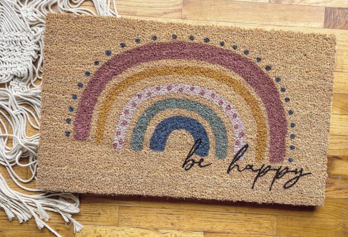 Rainbow Doormat Boho Boho Vibes Rainbow Doormat Etsy