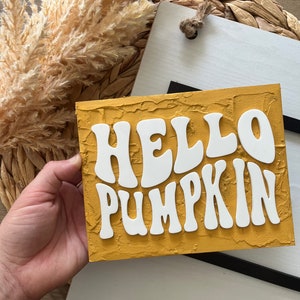 Hello Pumpkin | Pumpkin Sign | Fall Sign | Door Decor | Pennant Sign | Front Porch Sign | Welcome Wood Sign | Interchangable Sign