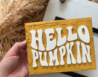 Hello Pumpkin | Pumpkin Sign | Fall Sign | Door Decor | Pennant Sign | Front Porch Sign | Welcome Wood Sign | Interchangable Sign