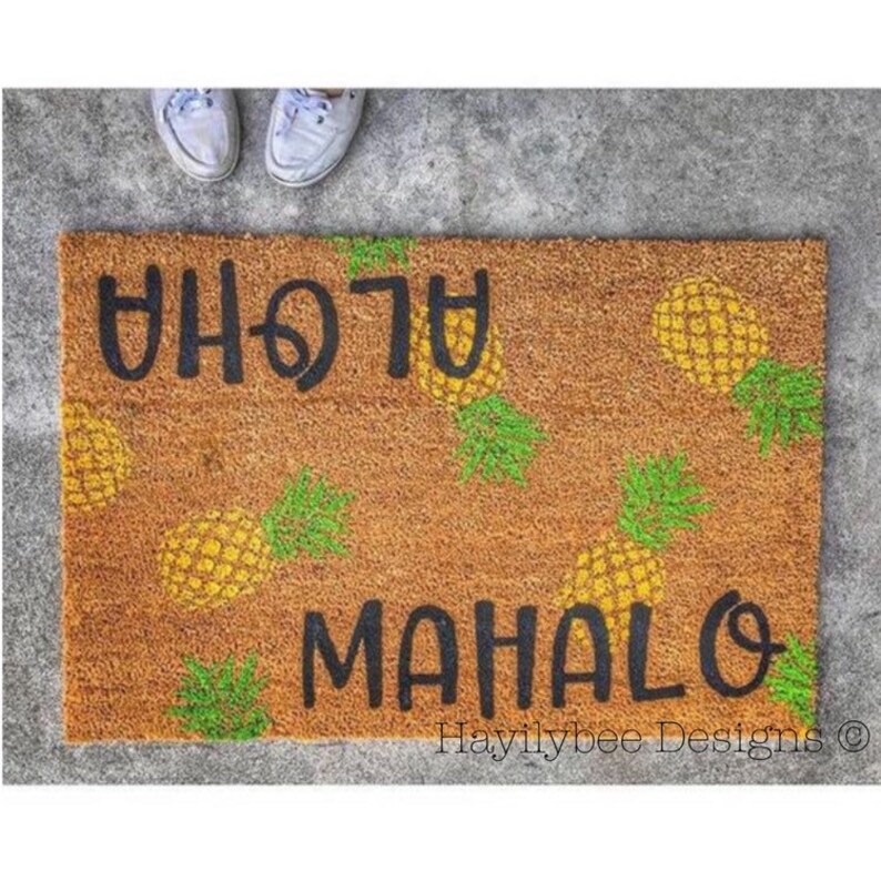 Pineapple Decor Welcome Mat Doormat Custom Image 0