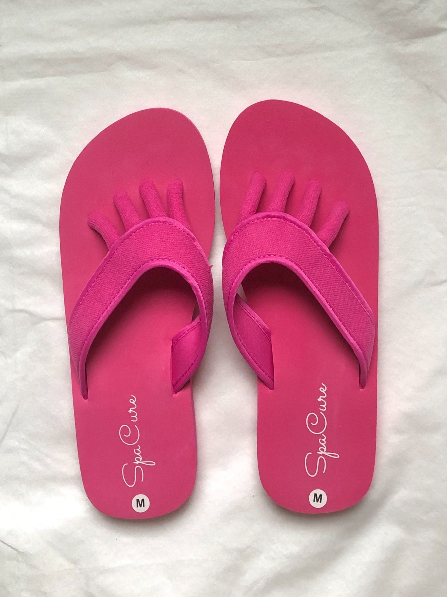 Plush lined non-slip spa slippers - Pink. Colour: pink. Size: s