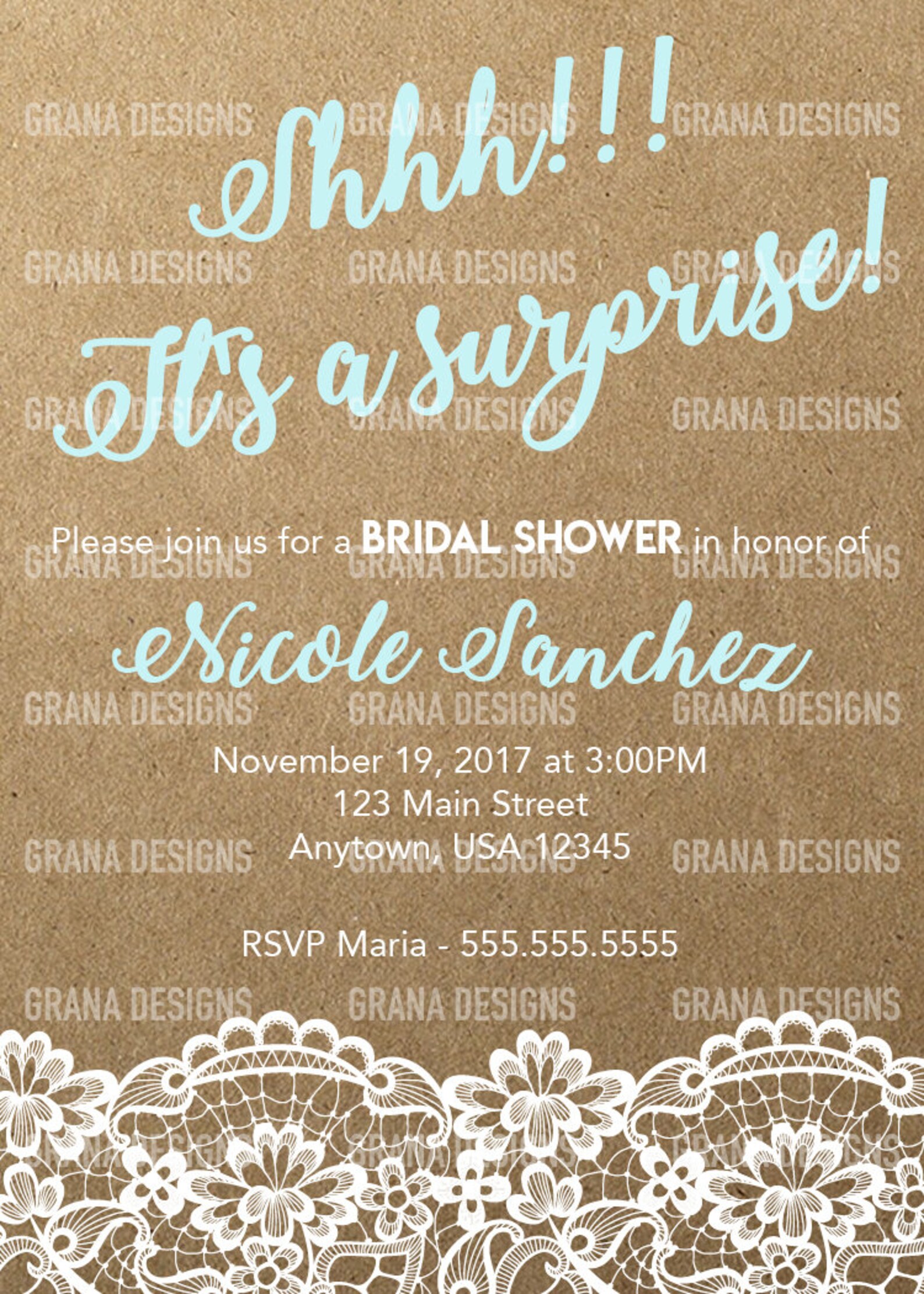 Shower Invitation Bridal Shower Surprise Birthday Invitation Etsy
