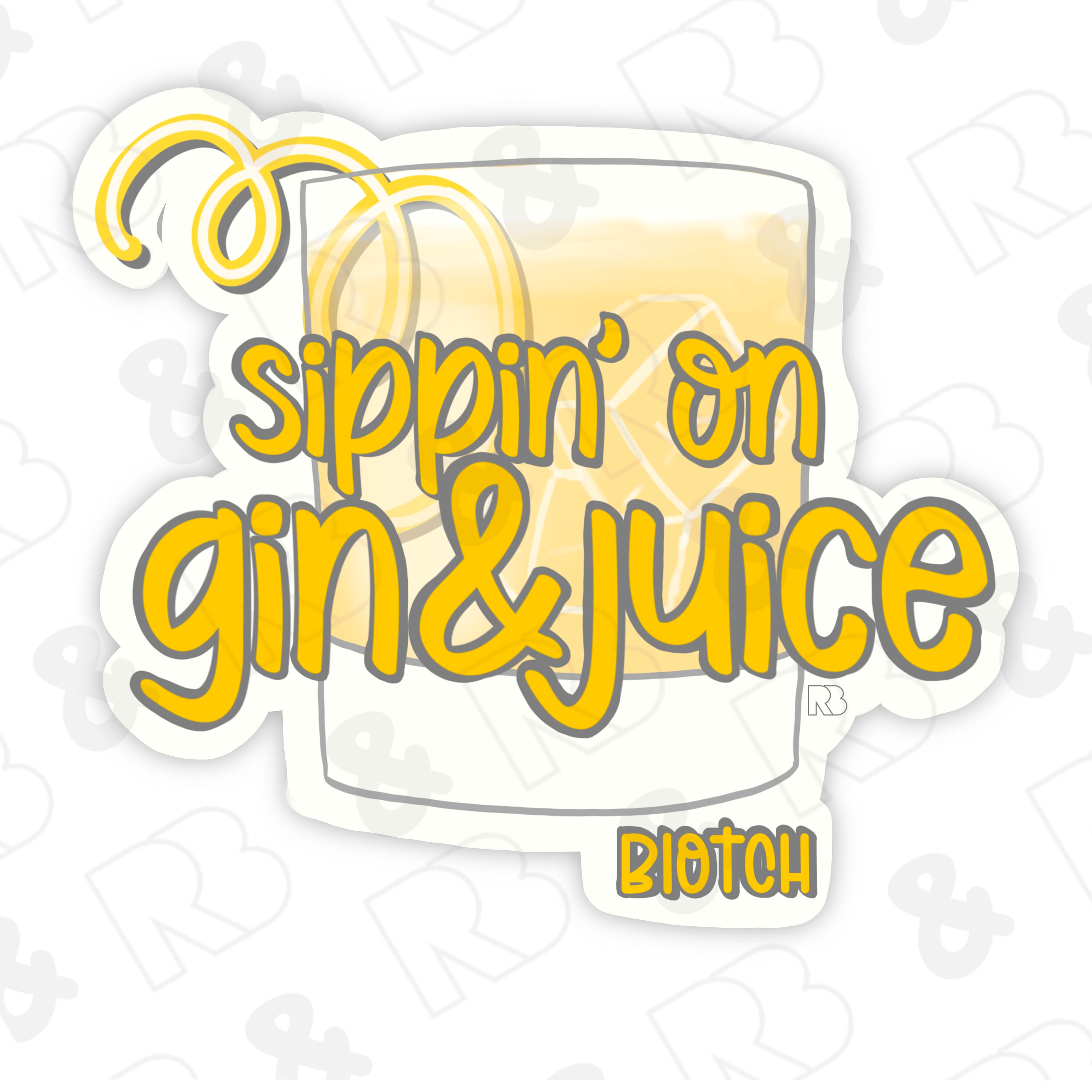 Sippin' en Gin & Juice Sticker Etsy España