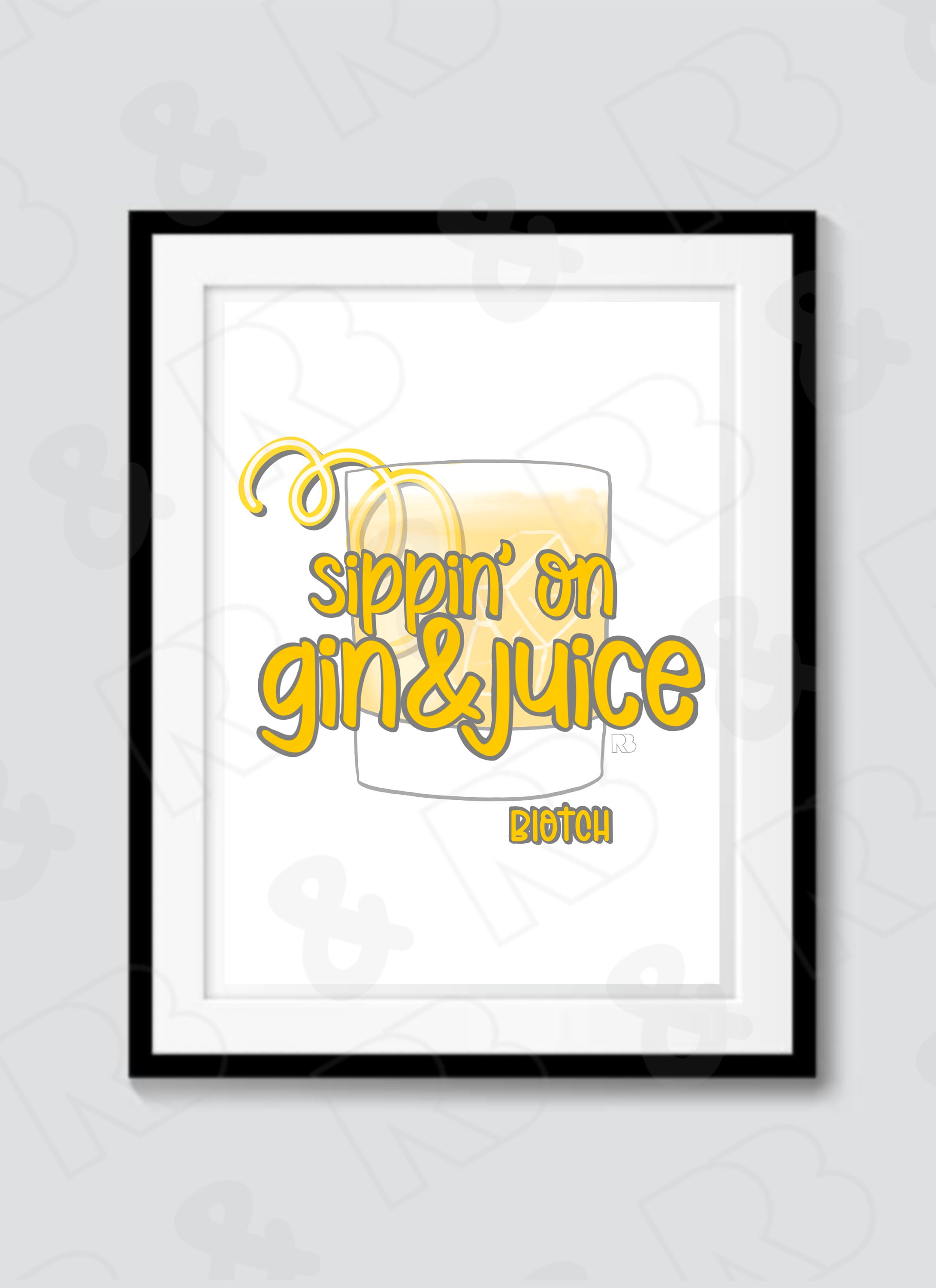 Sippin' en gin &juice print Etsy