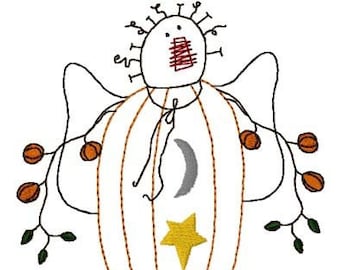 Pumpkin Girl Machine Embroidery Design