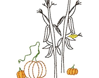 Corn Harvest Machine Embroidery Design