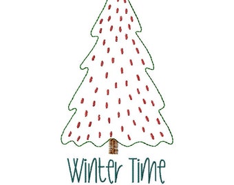 Diseño de bordado de máquina de invierno Tree1
